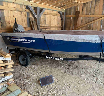 16 ft Princecraft Boat with motor and trailer and New Garmin OEM