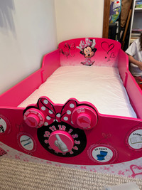 Disney Minnie Mouse toddler bed and mattress for sale 