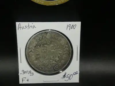 1900 Austria .900Ag F+ coin!!!, View more