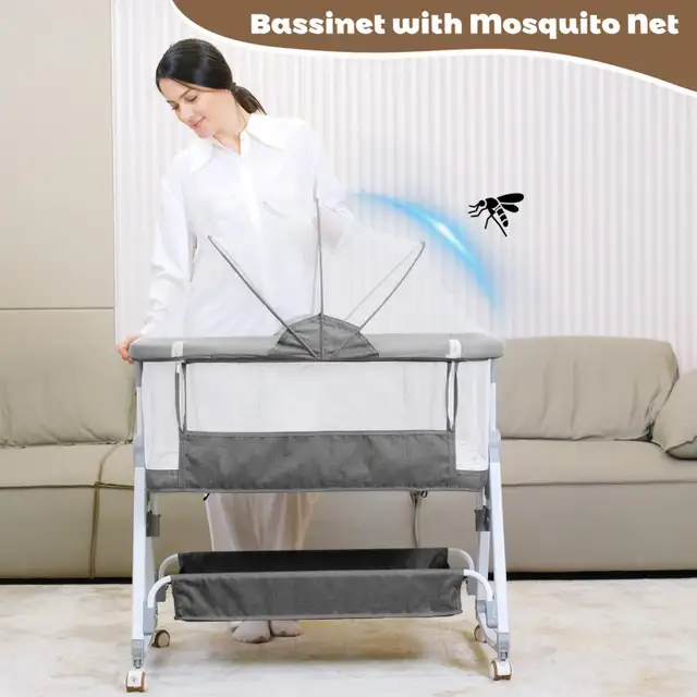  3 in 1 Baby Bassinet - Bedside Sleeper w Wheels & Mattress in Cribs in Markham / York Region - Image 7