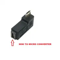 90 Degree Left Angle Mini USB female to Micro USB Plug Adapters