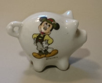 Vintage Porcelain Miniature Mickey Mouse Pig Made in W. Germany