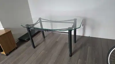 Glass Table with Steel Legs ***Reduced to Sell!!!, View more