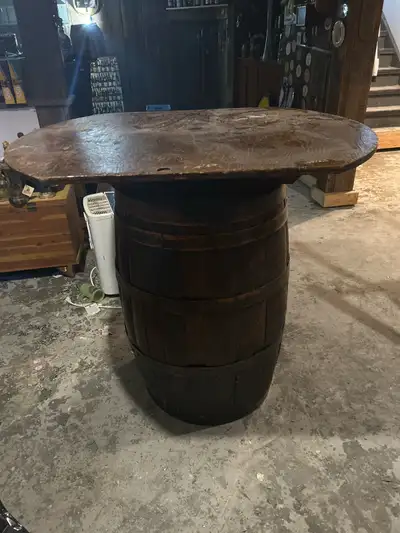 wooden barrel bar table, View more