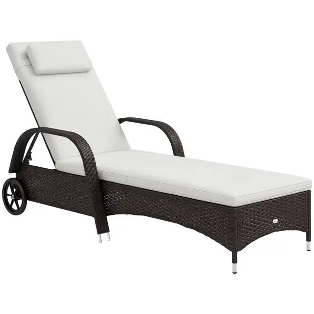 Wicker Chaise Lounge, Outdoor Lounge Chair, PE Rattan Patio Sun  in Patio & Garden Furniture in Markham / York Region - Image 9