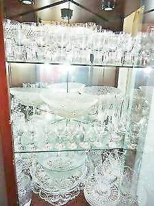 2 Cherry Wood Corner Cut Crystal Display Cabinets with Lighting in Hutches & Display Cabinets in City of Toronto - Image 3