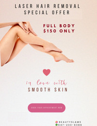 Laser Hair Removal Promotion for Ladies