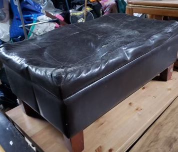 Black Leather Ottoman with Extra Storage. I deliver!! in Storage & Organization in St. Albert - Image 3