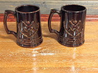 Vintage 2 Très Belles Tasses Quilles en Céramique de Beauce #105