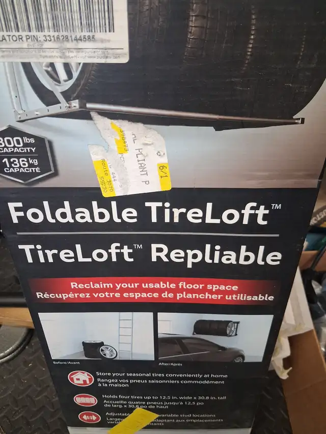 Hyloft 32-48-In Steel Folding Wall Tire Rack in Tool Storage & Benches in Oakville / Halton Region - Image 2