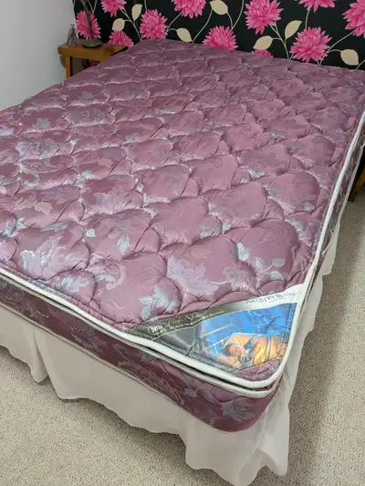 Queen pillow top mattress and box spring., View more