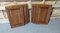 Set of 2 Solid Maple Cabinet Doors + Knobs / 16" x 25.5" x 3/4"