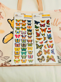 Brand new and unused butterfly stickers, cards, stationery sets 