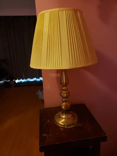 Brass table lamp 28" tall, View more
