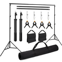 2M x 3M/6.5ft x 10ft Photo Backdrop Stand Kit with Green Screen 