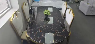 Brand New premium marble 7 piece dinning set for sale near me , View more