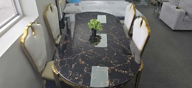 Brand New premium marble 7 piece dinning set for sale near me  in Dining Tables & Sets in Markham / York Region - Image 2