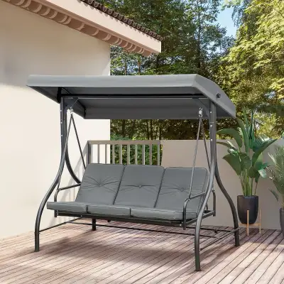Patio Swing Bed with Canopy and Cushions, 3 Seater , View more