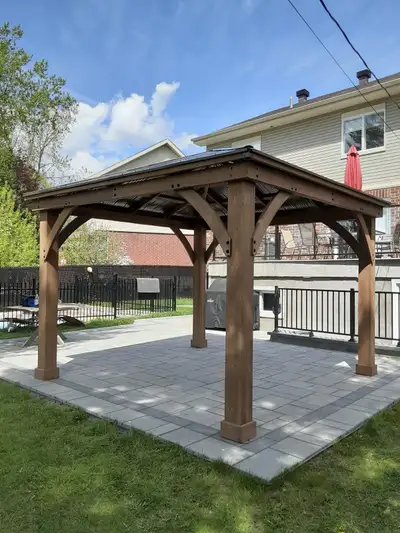 INSTALLATION ASSEMBLAGE GAZEBO PERGOLA CABANON BBQ, View more