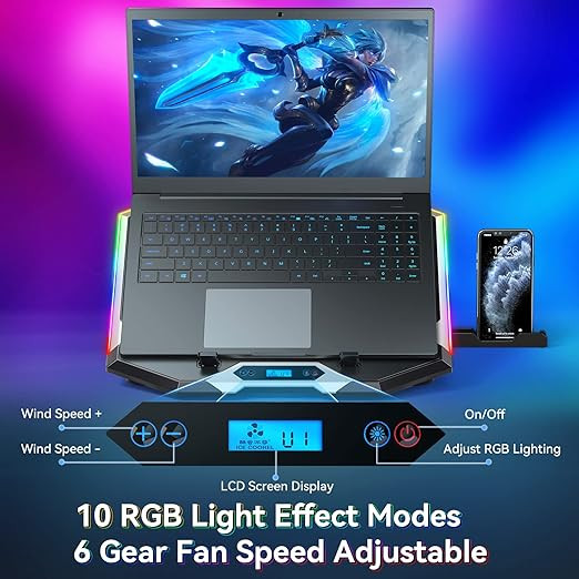 ICE COOREL Gaming Laptop Cooling Pad with 8 Cooling Fans in Laptops in City of Toronto - Image 2