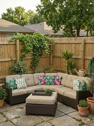 SUMMER DEAL - Patio Sectional w/ Ottoman & Tray At Just $1699.99, View more