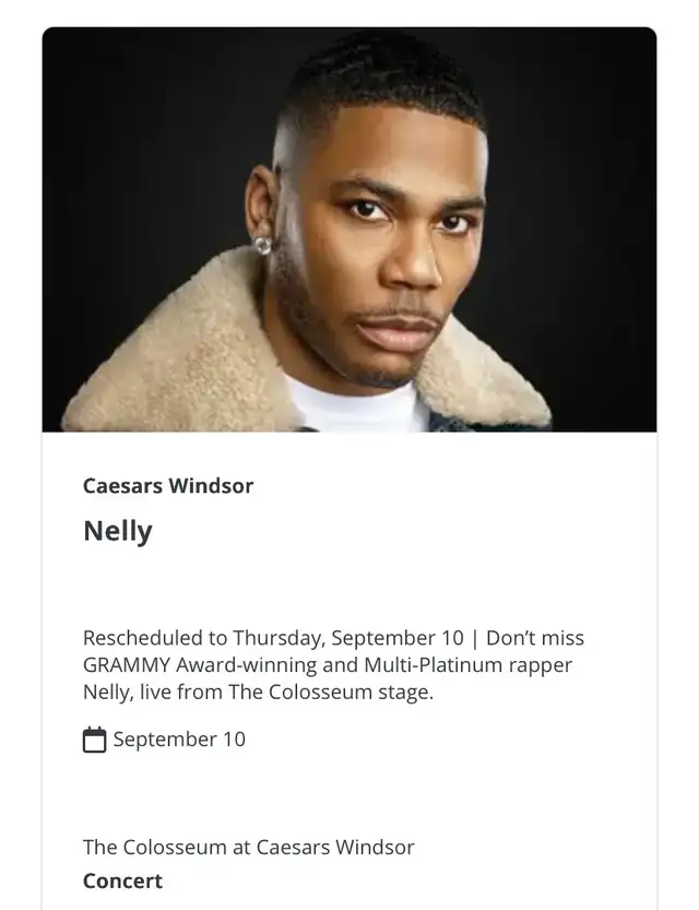 Nelly - Thu Sep 10 at Caesars Windsor