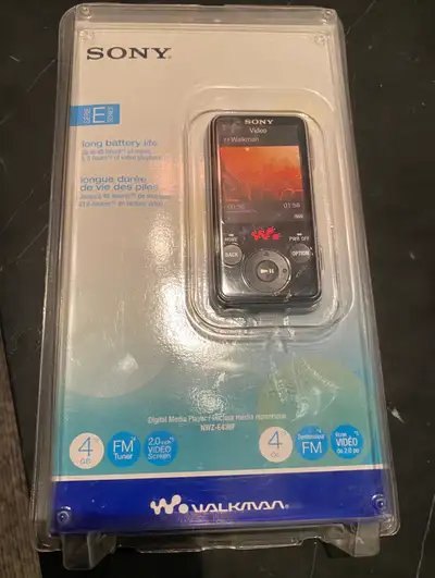 Selling a brand new Sony Walkman NWZ-E436F digital media player with 4GB of storage in its original,...