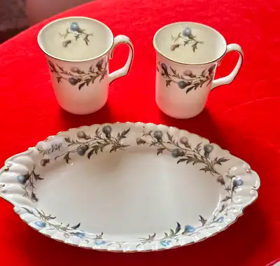 2 excellent mugs bonus damaged regal tray.Royal Albert Brigadoon, View more