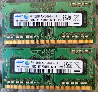 ⭐4GB (2x2GB) PC3-10600.1333Mhz.Samsung DDR3 SODIMM Laptop Memory, View more