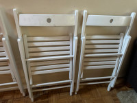 White wooden chairs