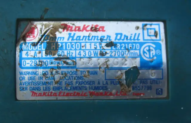 $40 Makita Japan 3/8 hammer drill reversible variable speed in Power Tools in Sudbury - Image 3