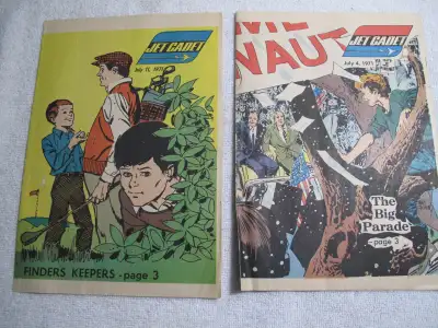 Pair of Vintage 1970 Jet Cadet Finders Keepers Comic Editions, View more