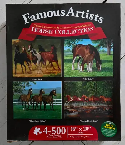 3 of 4 Horse puzzles 500pcs each Missing 1 puzzle