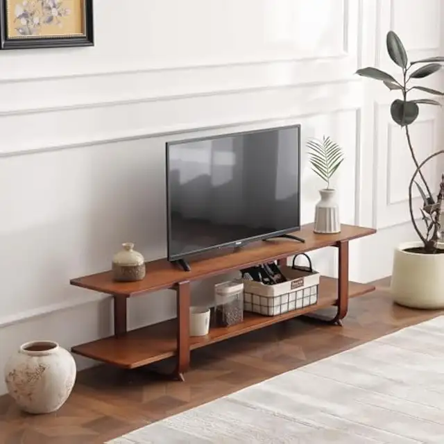 New Welnow Bamboo TV Stand for Up to 65 Inch in TVs in City of Toronto - Image 3