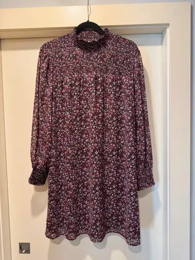 Fuchsia floral, wrinkle-free dress, View more
