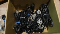 Lots of various cables and cords, for A/V and electronic devices
