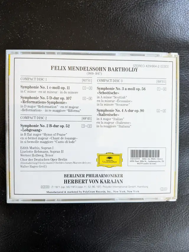 Mendelssohn Complete Symphonies With Herbert Von Karajan in CDs, DVDs & Blu-ray in Calgary - Image 3