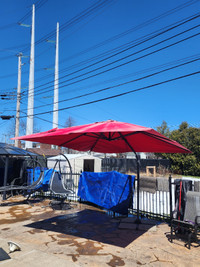 Parasol rouge de patio 10 pieds