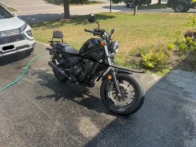 2018 Honda Rebel 500, lightly used, low KMs, garage stored, dealer maintained