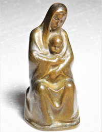 Vintage bronze sculpture "Madonna and Child" by late Rich Muno