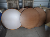 42 inch  dia  tables  with steel bases  $ 30  each