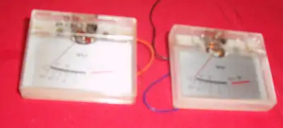 VINTAGE VU VOLT METERS (2) FOR HAM RADIO - 7P6 Meter For Audio Amplifier + Volt Meter 0-15V Each Met...