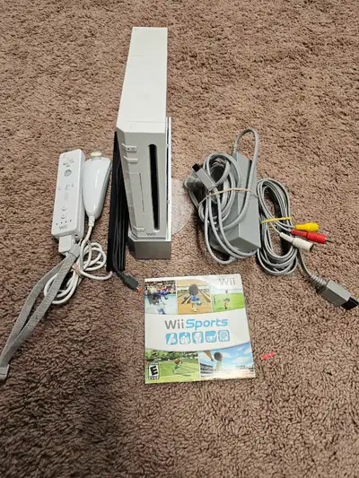 Nintendo wii console, tested and works great. Backwards compatible with gamecube games. Comes with w...