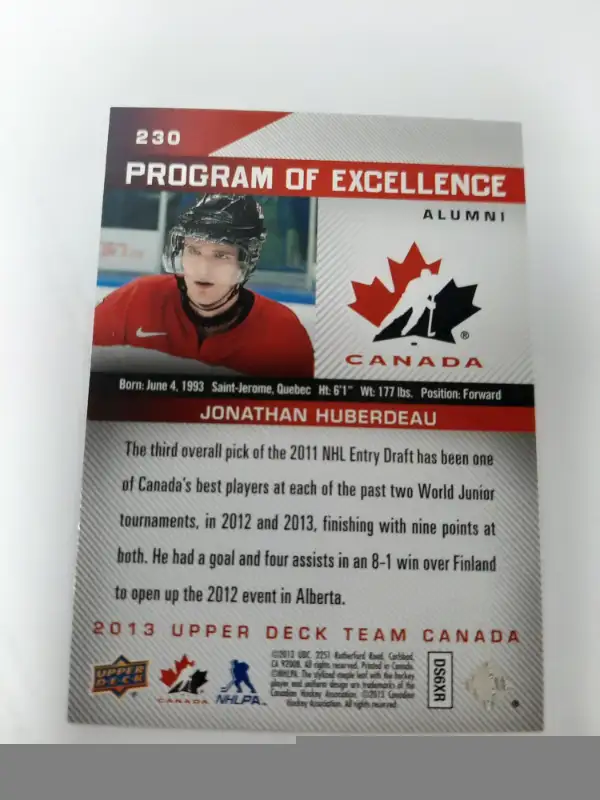 Jonathan Huberdeau Program of Excellence Alumni 2013 Upper Deck in Arts & Collectibles in Oakville / Halton Region - Image 3