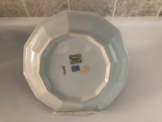 Vintage Cobalt Dodecagon Takahashi Plate with Cranes - Japan in Arts & Collectibles in Markham / York Region - Image 4