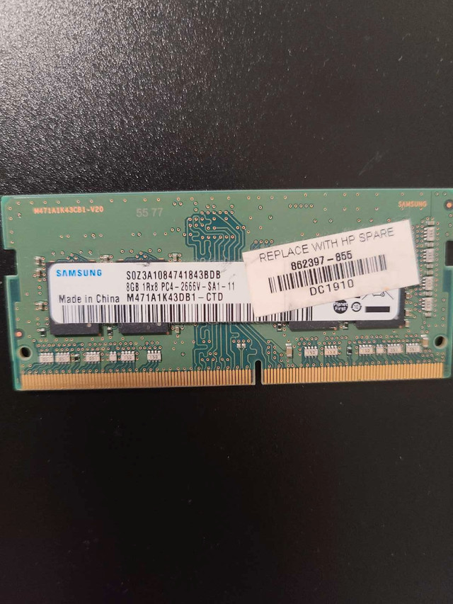 RAM memory 8GB Laptop dans Composants de système  à Laval/Rive Nord