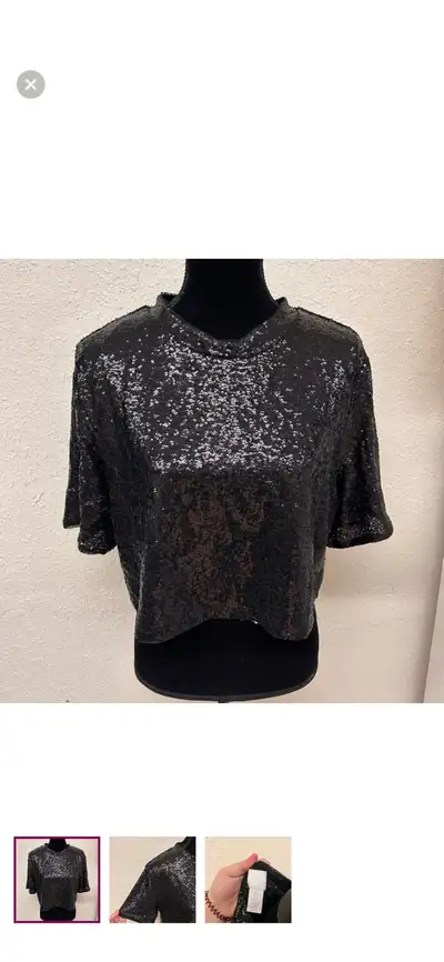 H&M large sequin top , View more