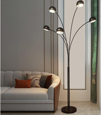 Modern Arched Floor Lamp, Standing 5-Light 78" Tall
