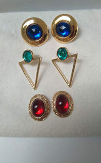 Assorted Vintage Earrings, gold plating