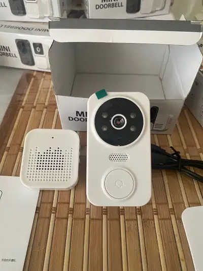 wireless rechargeable video doorbell camera with chime, View more